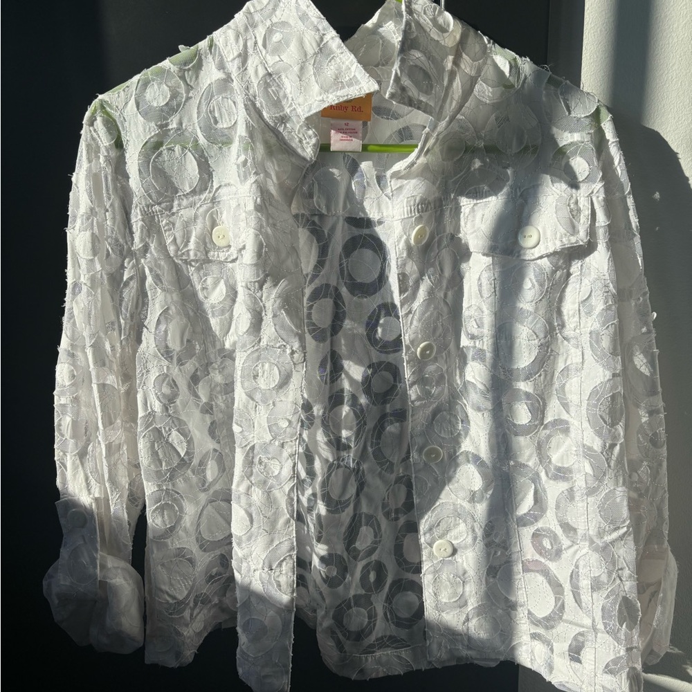 Ruby Rd. White Sheer Blouse - Picture 2 of 5